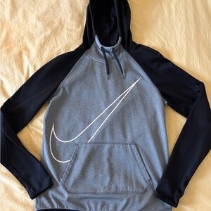 Nike Men's Gray and Black Hoodie